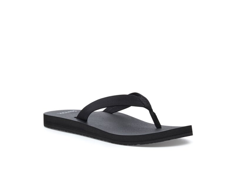 Sanuk Womens Ashland ST Vegan Black Flip Flops | JUNEIS397